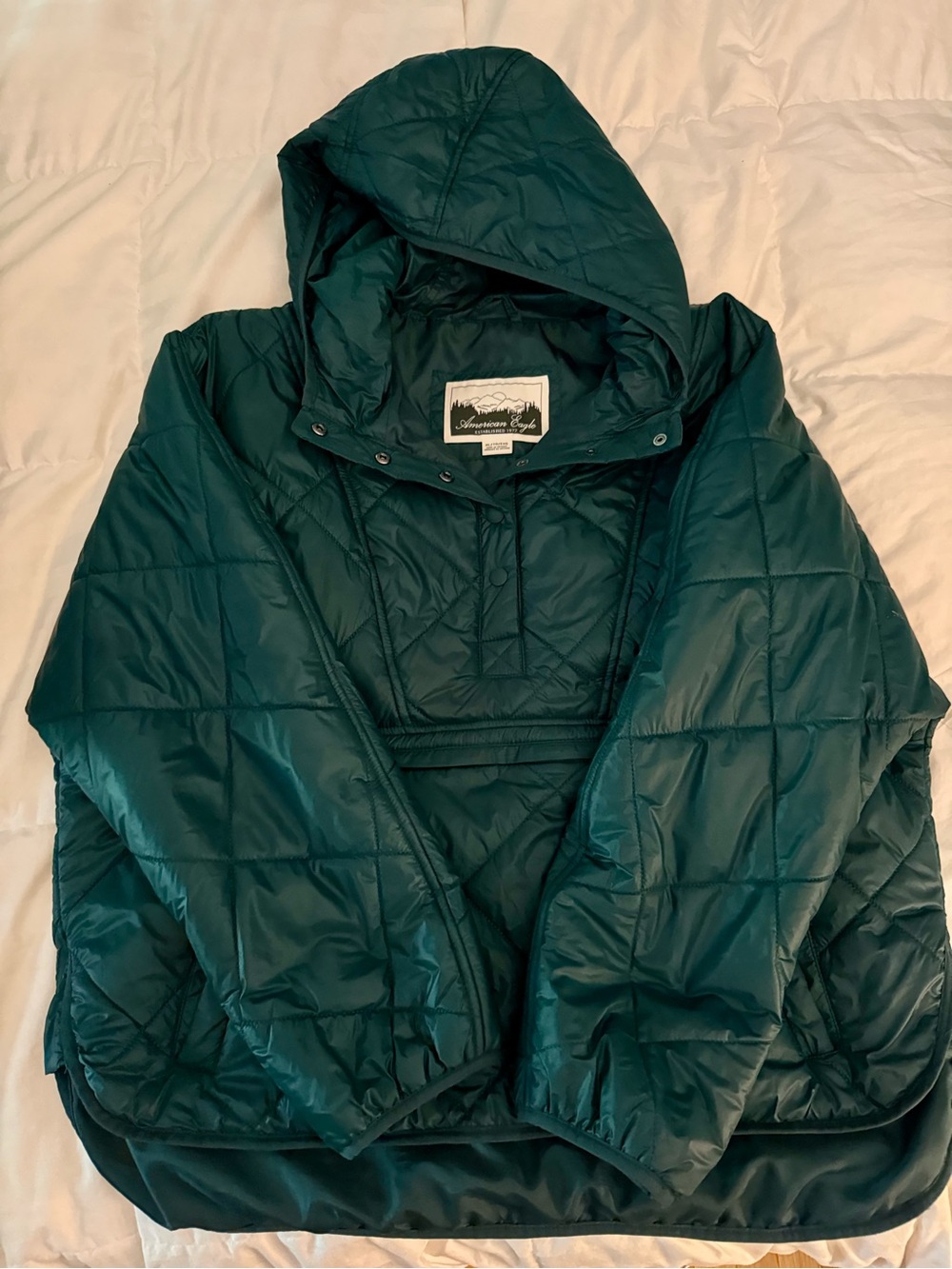 American Eagle Mountainside Outfitters Quilted Hooded Jacket - Deep Teal